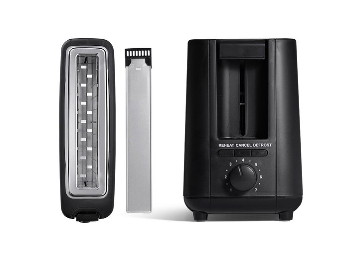 Argon Tostadora Simple Larga Negro Mate 900W 38 x 17 x 11 cm (Set de 6)