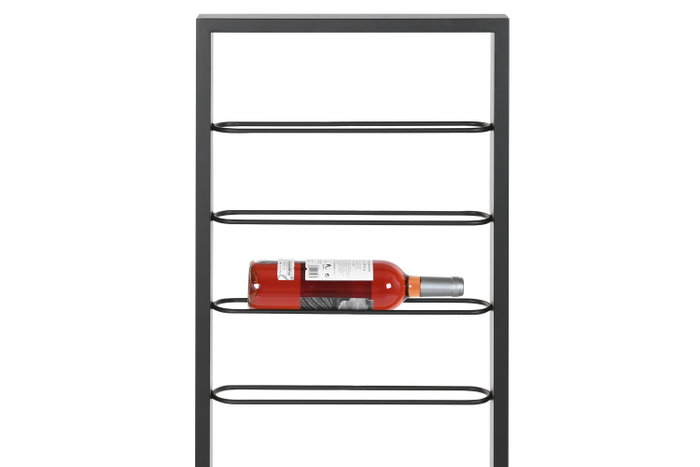 DKD Home Decor Botellero de Metal Negro para Pared con 8 Estanterías