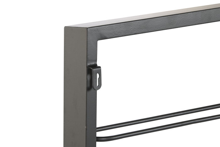 DKD Home Decor Botellero de Metal Negro para Pared con 8 Estanterías