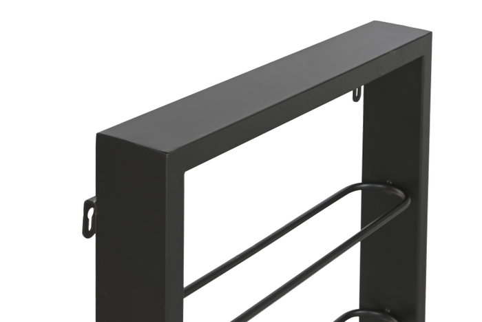 DKD Home Decor Botellero de Metal Negro para Pared con 8 Estanterías