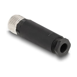 DeLOCK Conector M8 codificado A de 3 pines hembra para montaje con conexión por tornillo