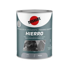 Titan Imprimación Sintética Gris para Hierro en Interiores 750 ml - Gran Adherencia
