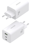 AISENS Cargador GaN 100W, 2x USB-C PD3.0 QC4.0 QC5.0, 1x USB-A QC3.0, Blanco