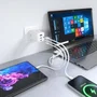 Aisens Cargador GaN 100W, 2 puertos USB-C PD 3.0 QC 4.0 QC 5.0, 1 puerto USB-A QC 3.0, Blanco