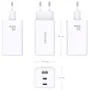Aisens Cargador GaN 100W, 2 puertos USB-C PD 3.0 QC 4.0 QC 5.0, 1 puerto USB-A QC 3.0, Blanco