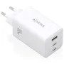 Aisens Cargador GaN 100W, 2 puertos USB-C PD 3.0 QC 4.0 QC 5.0, 1 puerto USB-A QC 3.0, Blanco