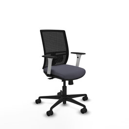PIQUERAS Y CRESPO Silla de oficina Yunquera con mecanismo Sincro/Traslack, Gris oscuro y Negro