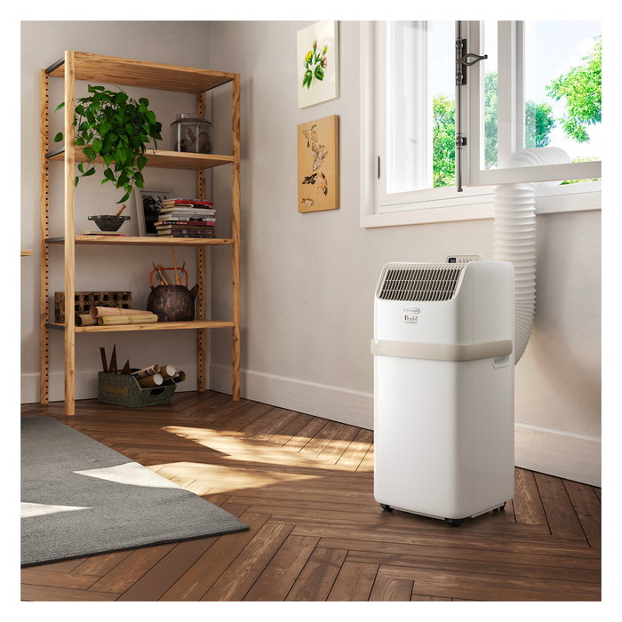 DeLonghi PAC ES72 Classic Climatizador Móvil Monobloc, 8300 BTU/h, Enfriamiento, Deshumidificador, Ventilador, 65 dB, Blanco