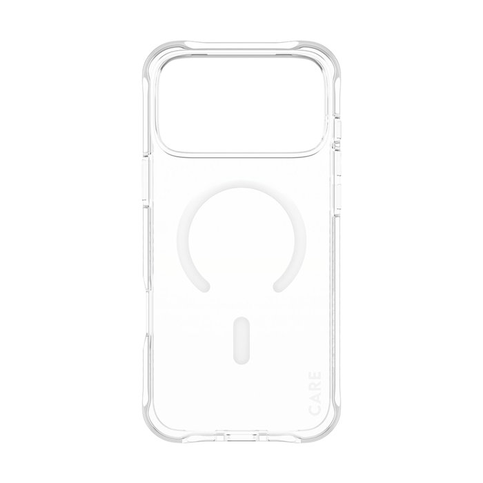 Care Samba Case para iPhone 17 Pro Max y 18 Pro Max, Transparente/Blanco con MagSafe Care Samba Case para iPhone 17 Pro Max y 18 Pro Max, Transparente/Blanco con MagSafe