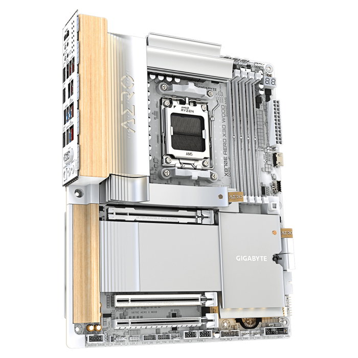 Gigabyte X870E AERO X3D WOOD ATX Blanco