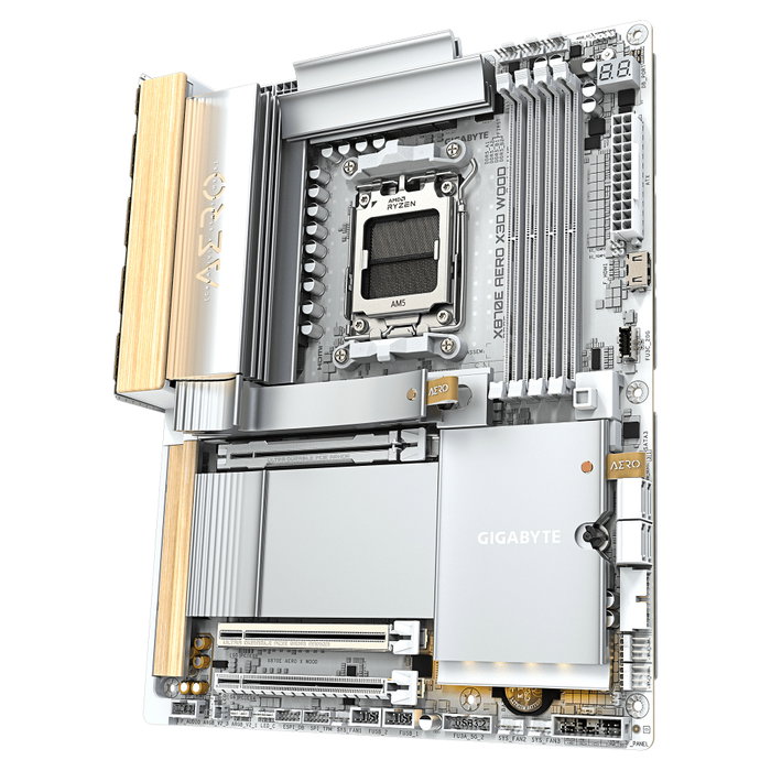 Gigabyte X870E AERO X3D WOOD ATX Blanco