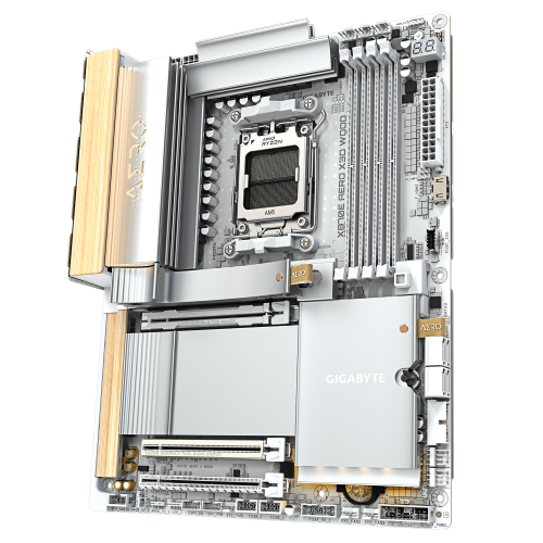 Gigabyte X870E AERO X3D WOOD ATX Blanco