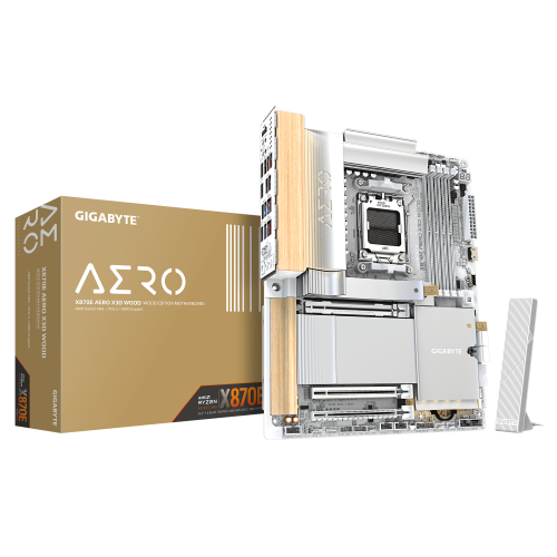 Gigabyte X870E AERO X3D WOOD ATX Blanco