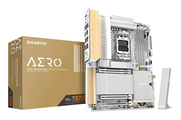 Gigabyte X870E AERO X3D WOOD ATX Blanco