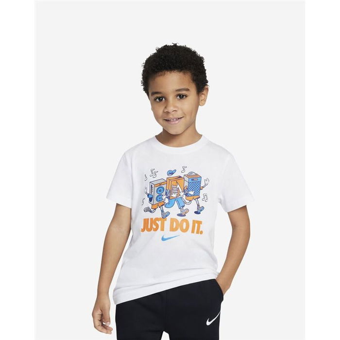 Camiseta de Manga Corta Infantil Nike Nkb Music Boxy Pals Ss Tee Blanco Camiseta de Manga Corta Infantil Nike Nkb Music Boxy Pals Ss Tee Blanco