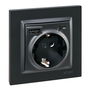 Simon Base de Enchufe Empotrar Serie Simon 10, Schuko + USB-A y USB-C 10.5W, 16A 250V, Negro