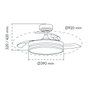 Cristalrecord Moss Mini Ventilador de techo LED con aspas retráctiles, Níquel