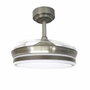 Cristalrecord Moss Mini Ventilador de techo LED con aspas retráctiles, Níquel