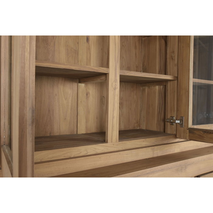 Vitrina Home ESPRIT Cristal madera de teca 160 X 45 X 210 CM