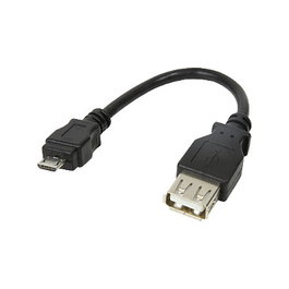 LogiLink Adaptador USB 2.0 Micro-USB a USB A/F, 480 Mbps, Negro, 0.1 m