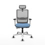 PIQUERAS Y CRESPO Silla de oficina Haches con mecanismo Sincro/Traslack Azul cielo y Gris