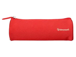 Liderpapel Estuche portatodo Classic cilíndrico ancho rojo