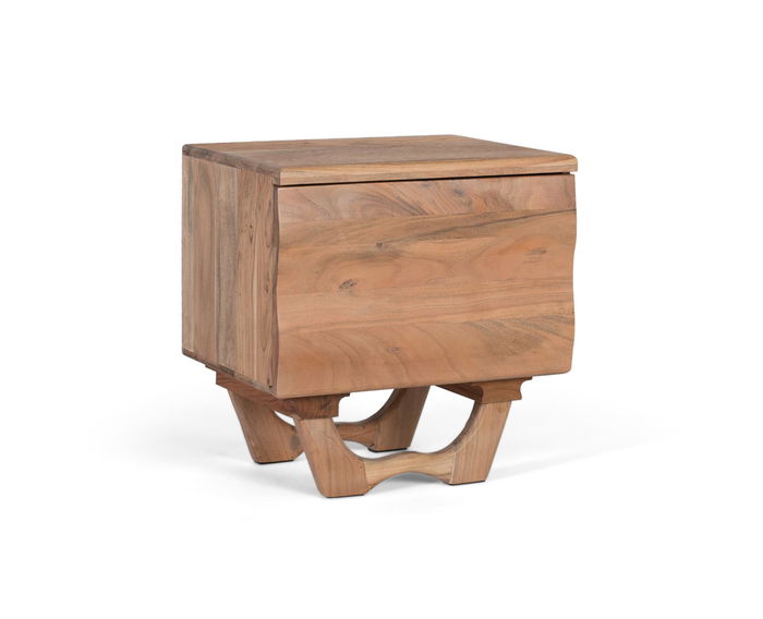 Giner y Colomer Mesita de Noche Madera de Acacia Natural 31x50cm