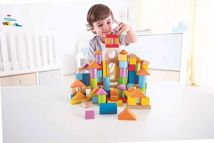Hape Puzzle de Madera 101 Bloques 27x22x13cm Edad Mínima 36 Meses