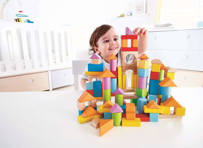 Hape Puzzle de Madera 101 Bloques 27x22x13cm Edad Mínima 36 Meses