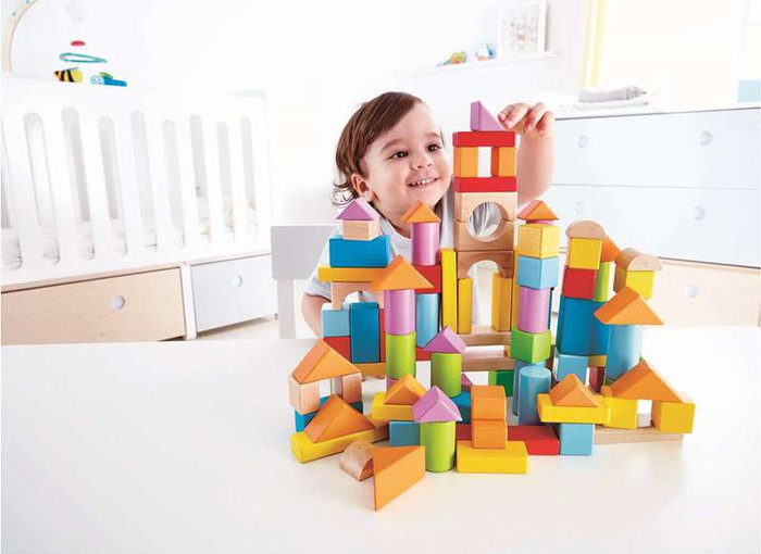 Hape Puzzle de Madera 101 Bloques 27x22x13cm Edad Mínima 36 Meses