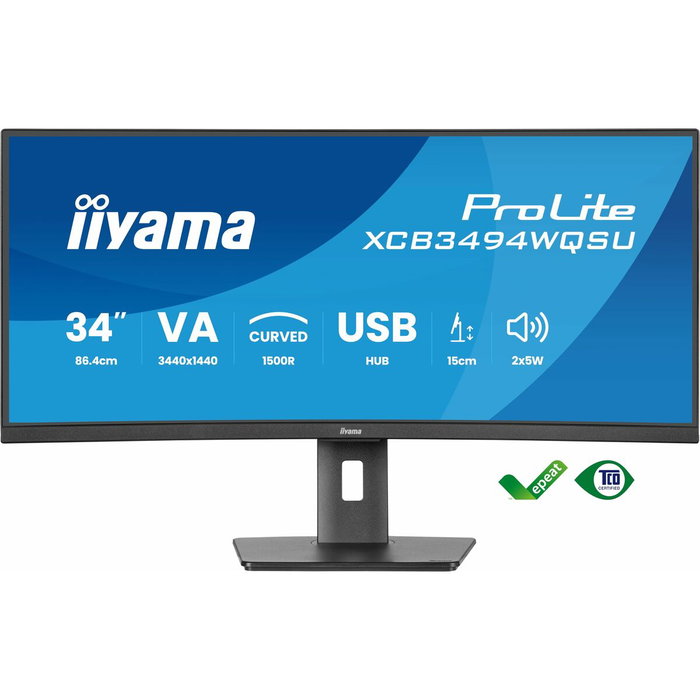 Iiyama ProLite XCB3494WQSU-B1 Monitor Curvo 34 Pulgadas UWQHD 120Hz VA