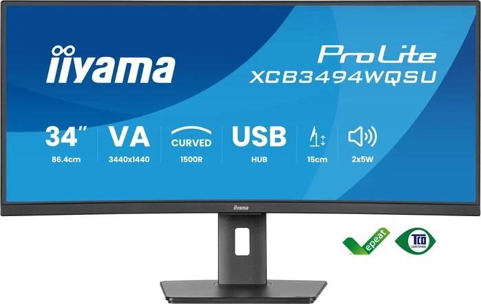 Iiyama ProLite XCB3494WQSU-B1 Monitor Curvo 34 Pulgadas UWQHD 120Hz VA