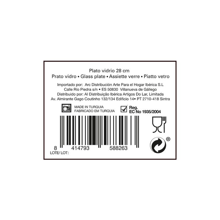 Plato Presentación Vidrio Boreal Quid 28 cm (6 Unidades)