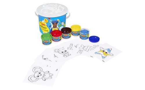 Jovi Pintura a Dedos Bucket Super Kit 5 Botes 35 ml + 20 Plantillas Jovi Pintura a Dedos Bucket Super Kit 5 Botes 35 ml + 20 Plantillas