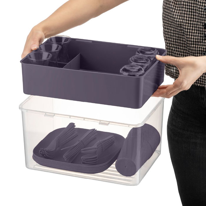 Hermia Dp-71 Set de Picnic de Plástico Púrpura para 6 Personas