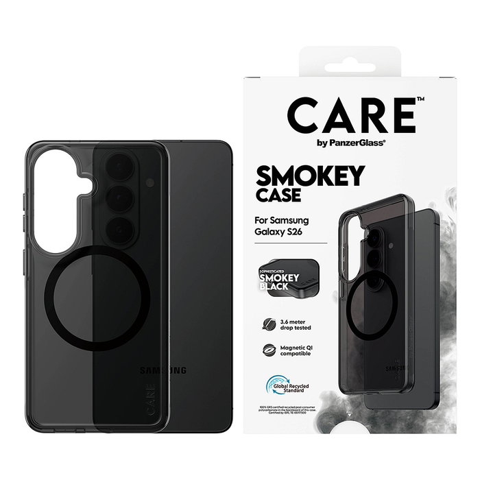 PanzerGlass Smokey Case para Samsung Galaxy S26, Negro, Qi