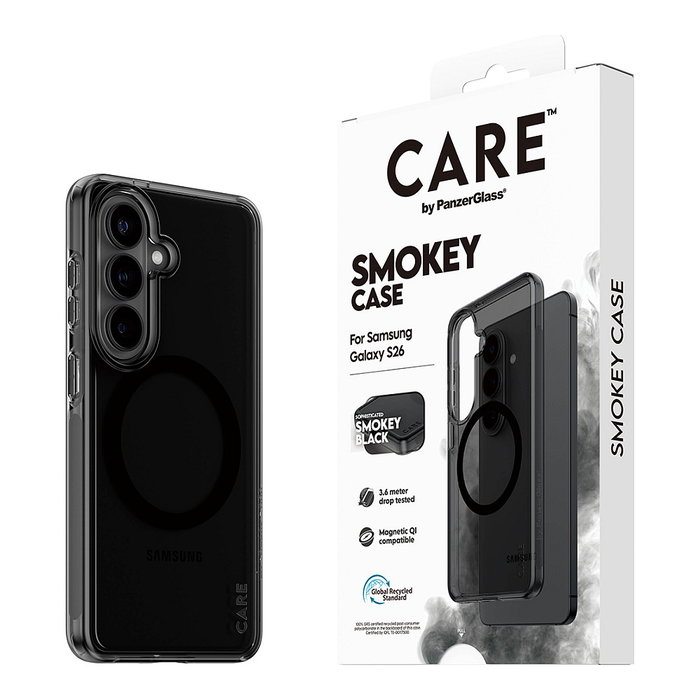 PanzerGlass Smokey Case para Samsung Galaxy S26, Negro, Qi