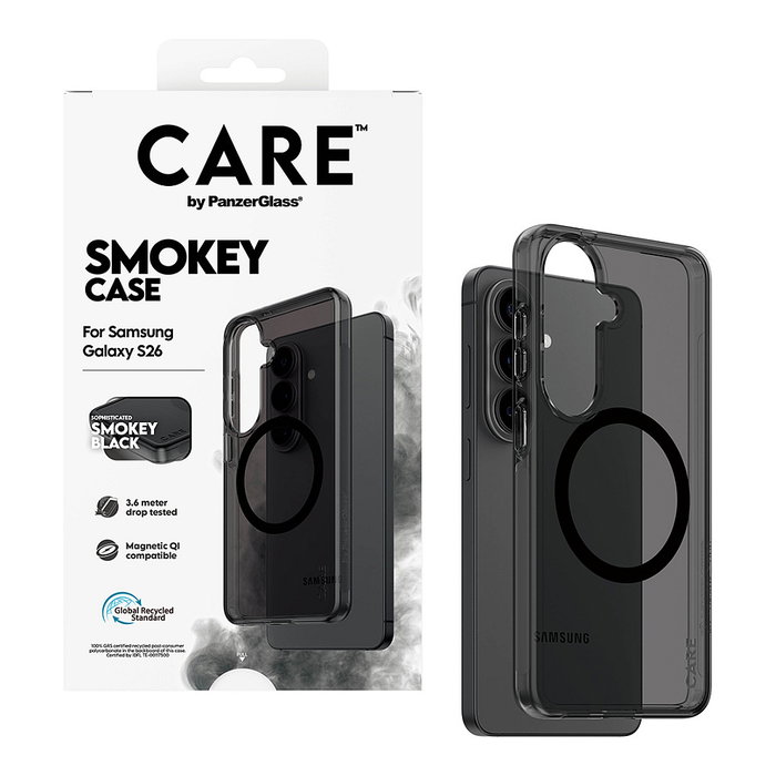 PanzerGlass Smokey Case para Samsung Galaxy S26, Negro, Qi
