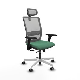 PIQUERAS Y CRESPO Silla de oficina Haches con mecanismo Sincro/Traslack Verde esmeralda y Gris