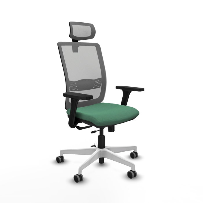 PIQUERAS Y CRESPO Silla de oficina Haches con mecanismo Sincro/Traslack Verde esmeralda y Gris PIQUERAS Y CRESPO Silla de oficina Haches con mecanismo Sincro/Traslack Verde esmeralda y Gris