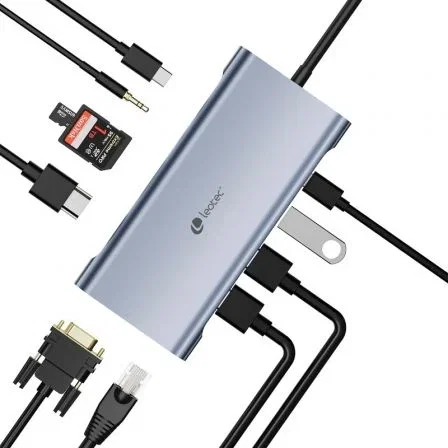 Leotec Docking Station 11 en 1 USB-C PD100 3xUSB 3.0 1xUSB-C HDMI VGA RJ45 SD Micro SD Leotec Docking Station 11 en 1 USB-C PD100 3xUSB 3.0 1xUSB-C HDMI VGA RJ45 SD Micro SD