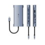 Leotec LEDS01 Docking Station 11 en 1 Gris USB-C PD 100W HDMI 4K VGA RJ45 SD/microSD