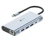 Leotec Docking Station 11 en 1 LEDS01 Gris con USB-C PD 100W, HDMI y VGA