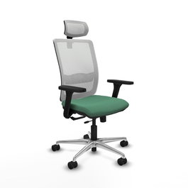 PIQUERAS Y CRESPO Silla de oficina Haches Verde esmeralda y Blanco