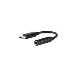 NANOCABLE Cable Adaptador Audio USB-C/M a Jack 3.5/H, 11 cm, Negro, 3,5 mm, Hembra, USB Tipo C, Macho, 0,11 m, Negro
