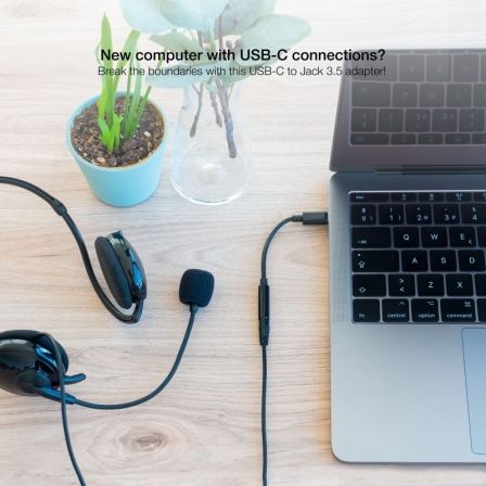 Nano Cable 10.24.1205 Adaptador Audio USB Tipo-C Macho a Jack 3.5 Hembra Negro