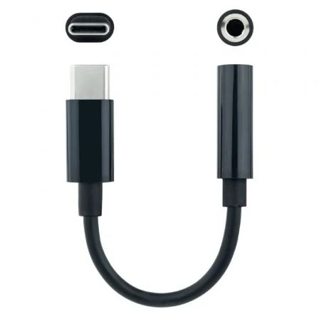 Nano Cable 10.24.1205 Adaptador Audio USB Tipo-C Macho a Jack 3.5 Hembra Negro