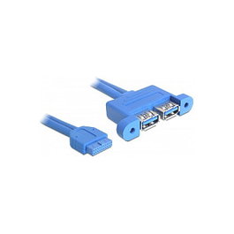 DeLOCK Cable USB 3.2 Gen 1 82941, 0.45 m, 2 x USB A Hembra/Hembra, 5 Gbit/s, Azul