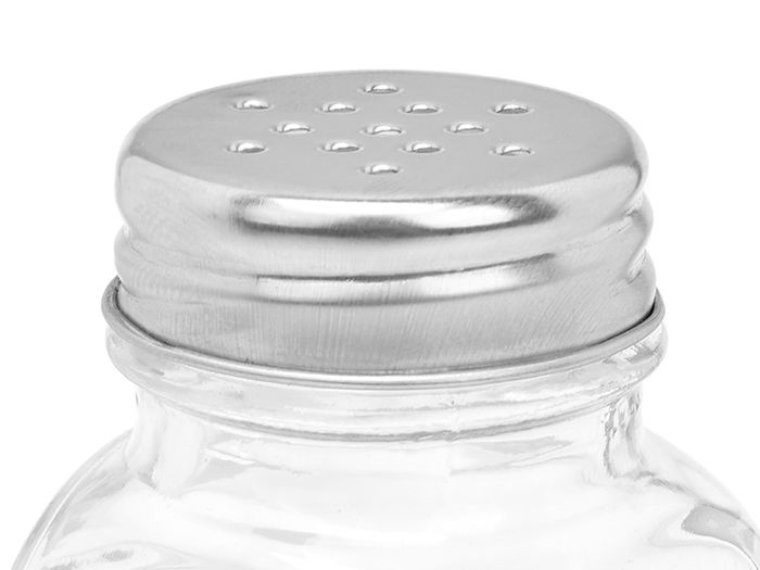 Vivalto Salero de Cristal Cuadrado con Tapa de Metal, 4x9x4 cm, Transparente - Válido para Expositor (Set de 48)