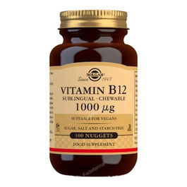 SOLGAR Vitamina B12 Cianocobalamina 1000Mcg 100 Comprimidos Masticables Sabor Cereza
